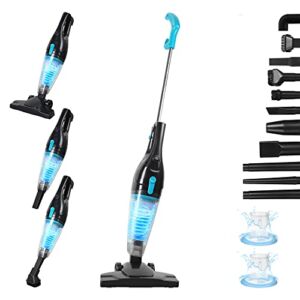 Intercleaner Corded Vacuum Cleaner, 15KPa Powerful Suction with 400W Motor, 12 in 1 Lightweight Bagless Stick Vac with Handheld, Ultra Quiet, for Hardwood Floor Carpet Car Pet Hair