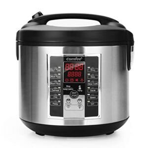 COMFEE’ Rice Cooker, Slow Cooker, Steamer, Stewpot, Saute All in One (12 Digital Cooking Programs) Multi Cooker (5.2Qt ) Large Capacity, 24 Hours Preset & Instant Keep Warm