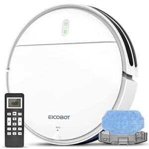 Robot Vacuum Cleaner and Mop Combo, Robotic Vacuum Cleaner, 2-in-1 Vacuum and Mop, 1700 Pa Suction, Slim, Self-Charging, Ideal for Hard Floor, Pet Hair EICOBOT BR150（White）