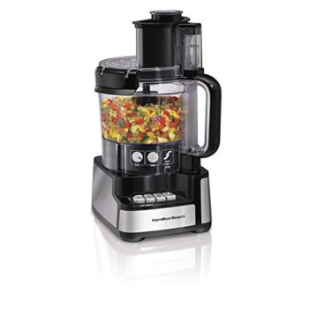 Hamilton Beach Stack & Snap Food Processor and Vegetable Chopper, BPA Free, Stainless Steel Blades, 12 Cup Bowl, 2-Speed 450 Watt Motor, Black (70725A) | The Storepaperoomates Retail Market - Fast Affordable Shopping