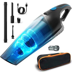 SEALON Handheld Vacuum Cordless, 14000PA Powerful Suction Handheld Vacuum Cleaner for Car & Home & Office Pets Hair Cat Litter Cleaning, 2-Speed, LED Lights, Type-C Fast Charging, Black