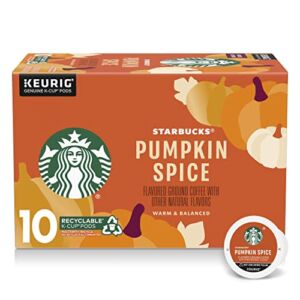 Starbucks K-Cup Coffee Pods—Pumpkin Spice Flavored Coffee—100% Arabica—Naturally Flavored—1 box (10 pods)