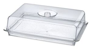 Rectangular Acrylic Tray & Dome Lid – 19.38″ x 7.13″, Clear, 1 Pc