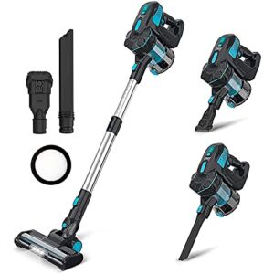 INSE Cordless Vacuum Cleaner, Lightweight Stick Vacuum Up to 45min Runtime, 6-in-1 Vacuum Cleaner with 2200mAh Rechargeable Battery, Powerful Cordless Stick Vacuum for Hardwood Floor Pet Hair Home-V70