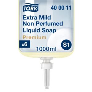 Tork Extra Mild Liquid Soap S1, No fragrance added, 6 x 1L, 400011