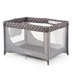Pamo Babe Portable Crib Baby Playpen with Mattress and Carry Bag (Grey)…