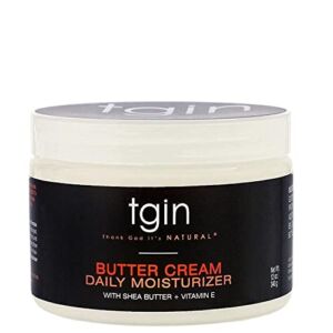 tgin Butter Cream Daily Moisturizer For Natural Hair – Dry Hair – Curly Hair – Hair Styling Product – Curl Cream – Paraben Free – Hair Cream – Type 3c and 4c hair – Styler – 12 Oz