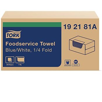 Tork Foodservice Cleaning Towel Blue/White Self Dispensing, 1/4 Folded, 1 x 240 Cloths, 192181A | The Storepaperoomates Retail Market - Fast Affordable Shopping