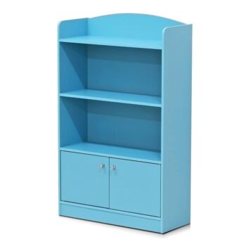 FURINNO Stylish Kidkanac Bookshelf With Storage Cabinet, Light Blue | The Storepaperoomates Retail Market - Fast Affordable Shopping