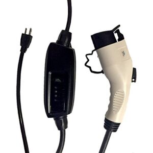 EV Charge Solutions Portable Electric Vehicle Charger USA Level 1 NEMA 5-15 110v Plug to J1772 25′ Charging Station