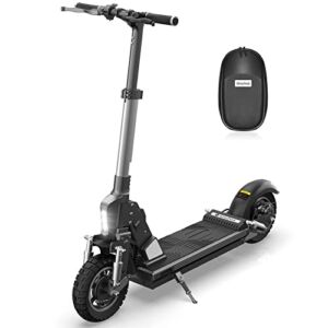 isinwheel X1 Electric Scooter, 500W Motor, Up to 24 Miles Range, Top Speed 28 MPH, 10-inch Off-Road Tires, Electric Scooter Adult, Front and Rear Dual Suspension, Ambient Light Sensor(Silver)