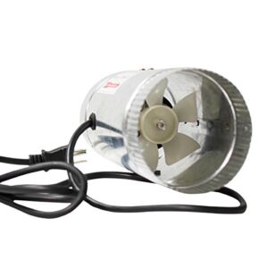 iPower 4 Inch 100 CFM Inline Duct Fan with Low Noise, Exhaust Booster for HVAC Ventilation in Grow Tent, Basements, Bathrooms and Kitchens, Grey