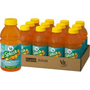 V8 Splash Mango Peach Flavored Juice Beverage, 16 FL OZ Bottle (Pack of 12)