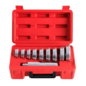 Orion Motor Tech 10pcs Bearing Race and Seal Bushing Driver Install Set 9 Discs Collar Axle Housing with Carrying Case Master/Universal Aluminum Bush Drive Seal Kit for Automotive Wheel Bearings