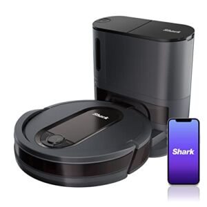Shark RV912S EZ Robot Vacuum with Self-Empty Base, Bagless, Row-by-Row Cleaning, Perfect for Pet Hair, Compatible with Alexa, Wi-Fi, Dark Gray