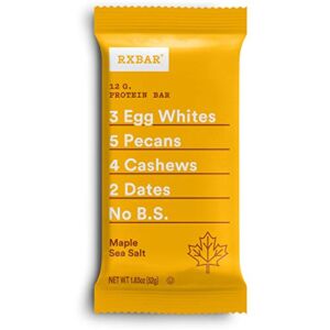 RXBAR, Maple Sea Salt, Protein Bar, 1.83 Oz Bar, (24 Total Bars), High Protein Snack, Gluten Free