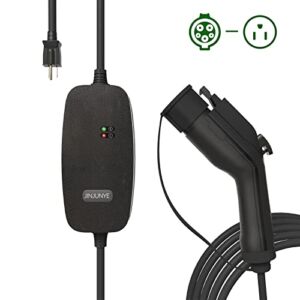 JINJUNYE Level 2 EV Charger, 15Amp 110-240V, Portable EV Charging Cable Station with 25 ft Charging Cable, NEMA 5-15, Electric Vehicle Charger Compatible with All J1772 EV Cars.