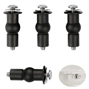 4 Pack Toilet Seat Hinge Bolt Screws, Toilet Lid Screws Universal Rubber Expansion Seat Cover Screws for Top Mounting Toilet Seat Hinges Toilet Seat Replacement Parts Kit