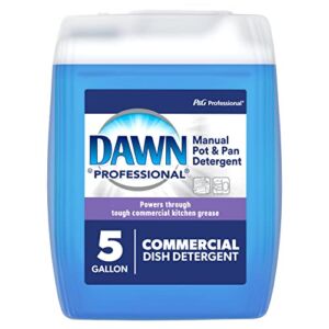 Dawn Professional Dishwashing Liquid Soap Detergent,BulkDegreaser Removes GreasyFoodsfromPots,PansandDishes inCommercialRestaurant Kitchens,Regular Scent,18.9L/5 gal,Translucent Blue, 5 Gallon