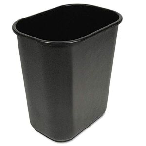 Boardwalk 3485202 28 Quart Plastic Soft-Sided Wastebasket – Black