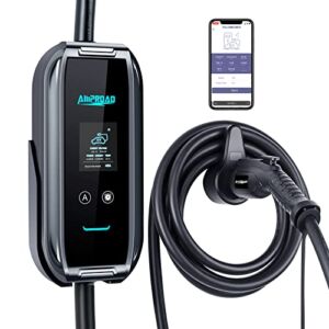AMPROAD iFlow P9 EV Charger Level 2, 10 to 40 Amp, 110-240V EVSE with WiFi, Versatile for Portable & Wall Charger (NEMA 14-50, 25 Foot Cable)