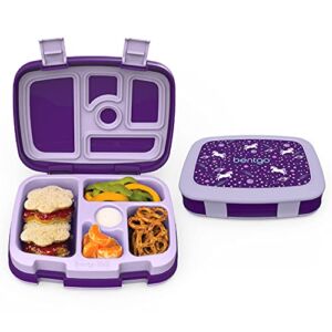 Bentgo® Kids Prints Leak-Proof, 5-Compartment Bento-Style Kids Lunch Box – Ideal Portion Sizes for Ages 3 to 7 – BPA-Free, Dishwasher Safe, Food-Safe Materials (Unicorn)