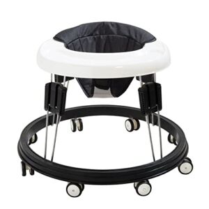 Quocdiog Baby Walker Foldable Adjustable Height,Multi-Function Anti-Rollover Toddler Walker,Suitable for All terrains for Baby Boys and Baby Girls 6-18Months 9 Heights Adjustable (Black)