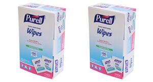 Gojo Purell Sanitizing Hand Wipes Individually Wrapped 100-Ct. Box by Gojo,Pack of 2