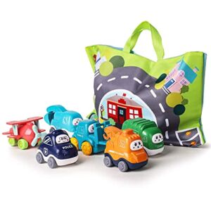 ALASOU Baby Truck Car Toy and Playmat Storage Bag(6 Sets)|Baby Toys 12-18 Months|Infant Toys for 1 2 3 Year Old boy Girl|1st Birthday Gifts for Toddler Toys Age 1-2