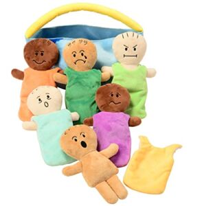 Constructive Playthings CP-039 Expression Babies Plush Dolls, Super Soft Baby Dolls Set, 6 Piece Set for All Ages