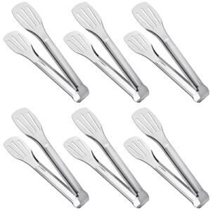 Serving Tongs Kitchen Tongs,Buffet Tongs, Stainless Steel Food Tong Serving Tong,small tongs 6 Pack (7 Inch)