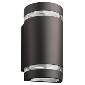 Lithonia Lighting OLLWU P1 40K 120 DDB M6 LED Outdoor Cylinder Up and Down Light, 120V, 4000K, 9W, Dark Bronze, Downlight