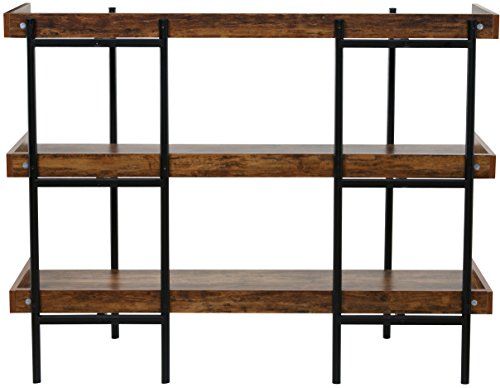 OneSpace Modern Wood and Steel 3-Shelf Display, Cherry | The Storepaperoomates Retail Market - Fast Affordable Shopping