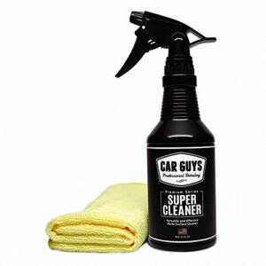 CAR GUYS Super Cleaner – Effective Car Interior Cleaner – Best for Detailing Carpet Leather Upholstery Fabric Vinyl Plastic Rubber and Much More! – 18 Oz Kit