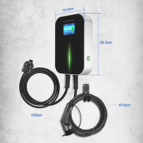 Morec EV Charging Station 40A Level2, ev Charger 220v-240v with APP Supports Bluetooth, Electric Vehicle Charger Station NEMA 6-50, 20ft Cable (6.1M), SAE J1772 Compatible with All Electric Vehicles | The Storepaperoomates Retail Market - Fast Affordable Shopping