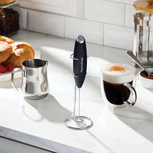 Powerful Handheld Milk Frother, Mini Milk Foamer, Battery Operated (Not included) Stainless Steel Drink Mixer with Frother Stand for Coffee, Lattes, Cappuccino, Frappe, Matcha, Hot Chocolate. | The Storepaperoomates Retail Market - Fast Affordable Shopping