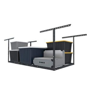 FLEXIMOUNTS 3×6 Overhead Garage Storage Adjustable Ceiling Storage Rack, 72″ Length x 36″ Width x 40″ Height, Black
