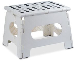 Folding Step Stool – The Lightweight Step Stool is Sturdy Enough to Support Adults and Safe Enough for Kids. Opens Easy with One Flip. Great for Kitchen, Bathroom, Bedroom, Kids or Adults.