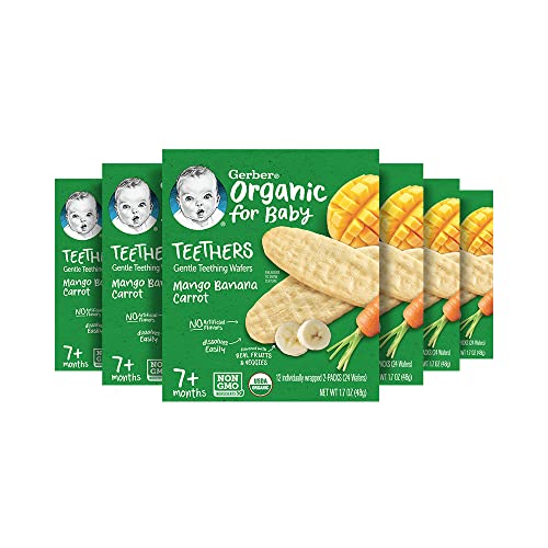 Gerber Snacks for Baby Teethers, Organic Gentle Teething Wafers, Mango Banana Carrot, 1.7 Ounce (Pack of 6) | The Storepaperoomates Retail Market - Fast Affordable Shopping