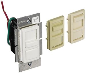 Leviton IP710-LFZ IllumaTech Slide Dimmer for LED 0-10V Power Supplies, 1200VA, 10A LED, 120/277 VAC, White w/ Color Change Kits Included