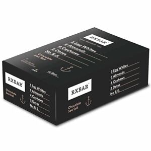 RXBAR Protein Bar, Chocolate Sea Salt, 12g Protein, 22oz Box (12 Count)