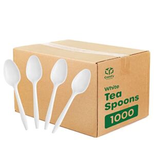 [1000 Pack] Plastic Tea Spoons Lightweight – White