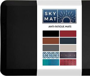 Sky Solutions Anti Fatigue Mat – 3/4″ Cushioned Kitchen Rug and Standing Desk Mat & Garage – Non Slip, Waterproof and Stain Resistant (20″ x 39″, Black)