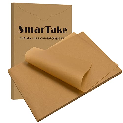 SMARTAKE 200 Pcs Parchment Paper Baking Sheets, 12×16 Inches Non-Stick Precut Baking Parchment, Perfect for Baking Grilling Air Fryer Steaming Bread Cup Cake Cookie and More (Unbleached) | The Storepaperoomates Retail Market - Fast Affordable Shopping
