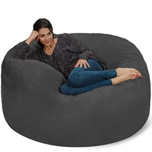 Chill Sack Bean Bag Chair: Giant 5′ Memory Foam Furniture Bean Bag – Big Sofa with Soft Micro Fiber Cover – Charcoal