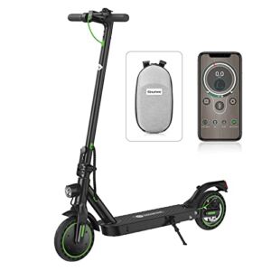 isinwheel Electric Scooter, 350W Motor, Up to 17 Miles Range, Top Speed 19 MPH, 8.5 inch Solid Tires, Dual Suspensions, Electric Scooter Adult with Dual Braking System, Cruise Control & App(S9 Pro)