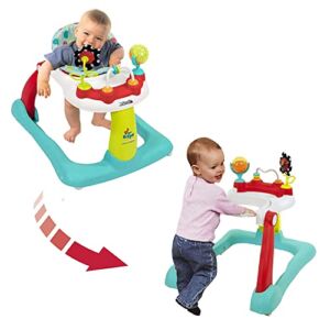Kolcraft Tiny Steps 2-in-1 Infant & Baby Activity Walker – Seated or Walk-Behind, Jubliee
