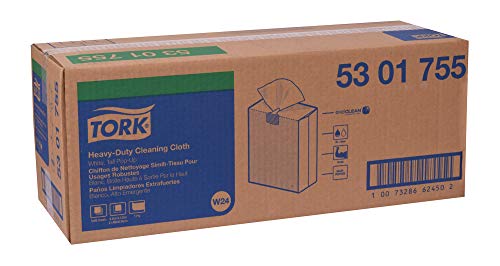 Tork Heavy Duty Cleaning Cloth White W24, Pop-Up Box, 5 x 80 Cloths, 5301755 | The Storepaperoomates Retail Market - Fast Affordable Shopping