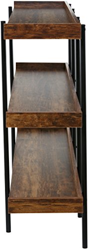 OneSpace Modern Wood and Steel 3-Shelf Display, Cherry | The Storepaperoomates Retail Market - Fast Affordable Shopping