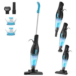 TC-JUNESUN Stick Vacuum Cleaner, 4 in 1 Lightweight Corded Vac with Handheld, 400W 15kpa Powerful Suction Small Dorm Vacuum Cleaner Portable with HEPA Filters, for Sofa, Curtains, Hard floor, Pet Hair